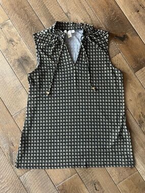 MICHAEL Geometric Tie-Neck Sleeveless Camisole